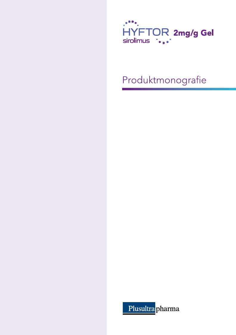 Titelseite der Produktmonographie für Hyftor.